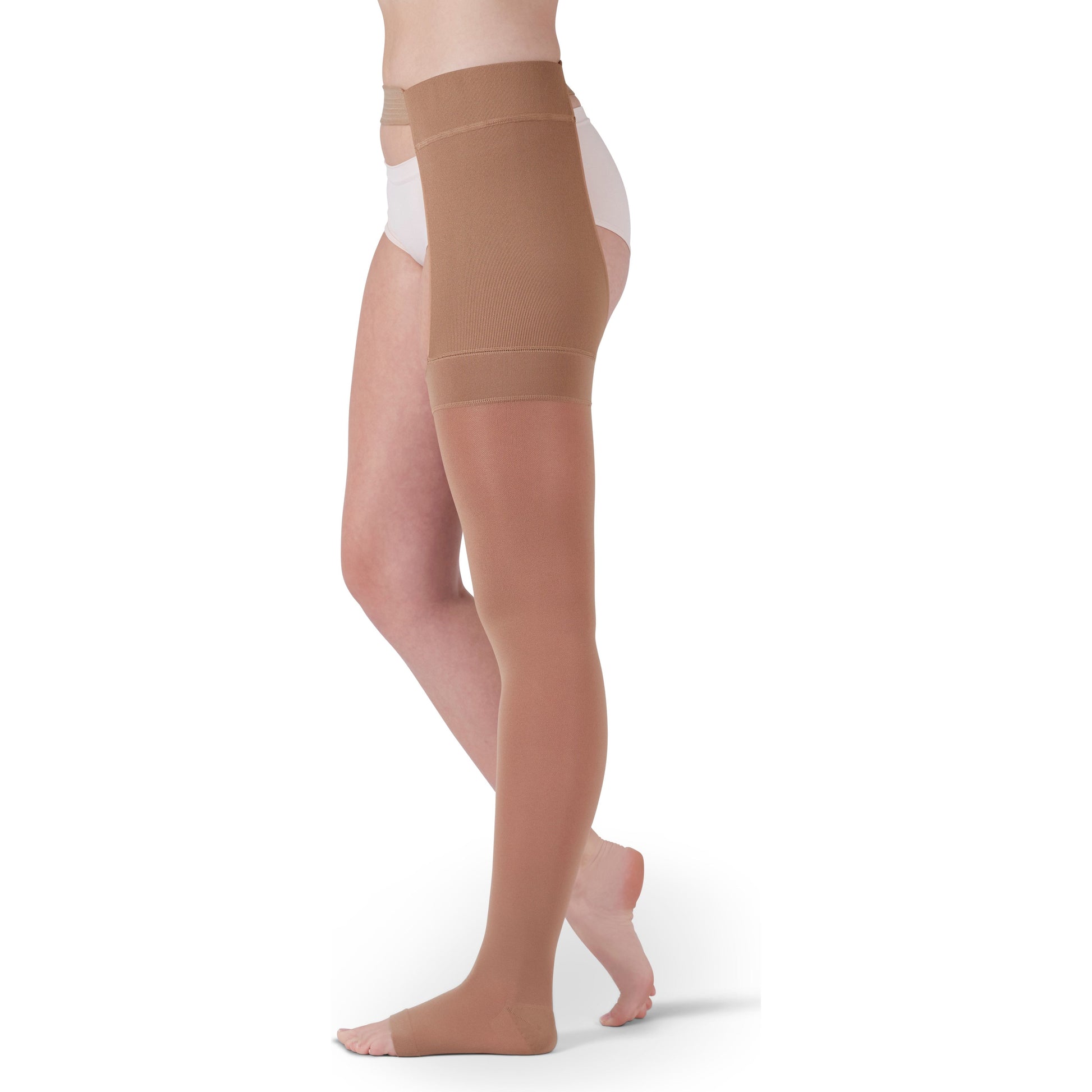 mediven plus 40-50 mmHg thigh waist attachment right open toe standard