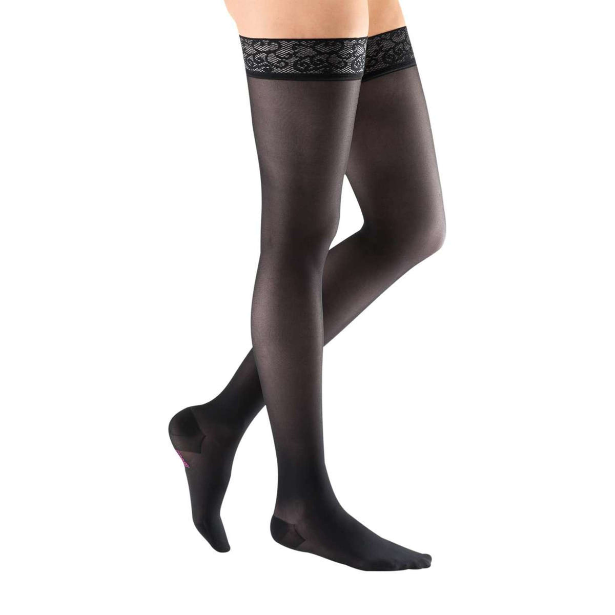 mediven sheer &amp; soft 20-30 mmHg thigh lace topband closed toe petite