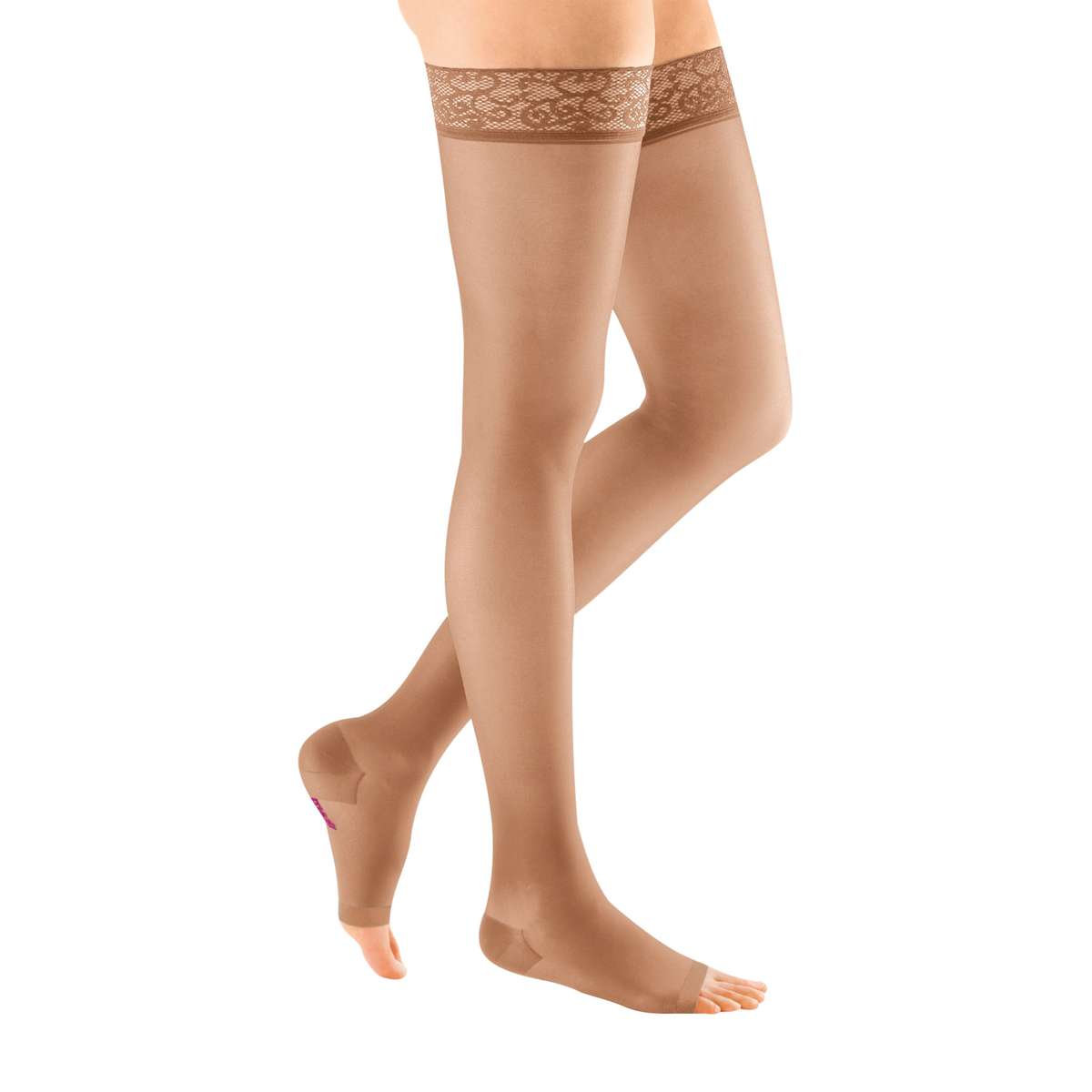 mediven sheer &amp; soft 30-40 mmHg thigh lace topband open toe standard