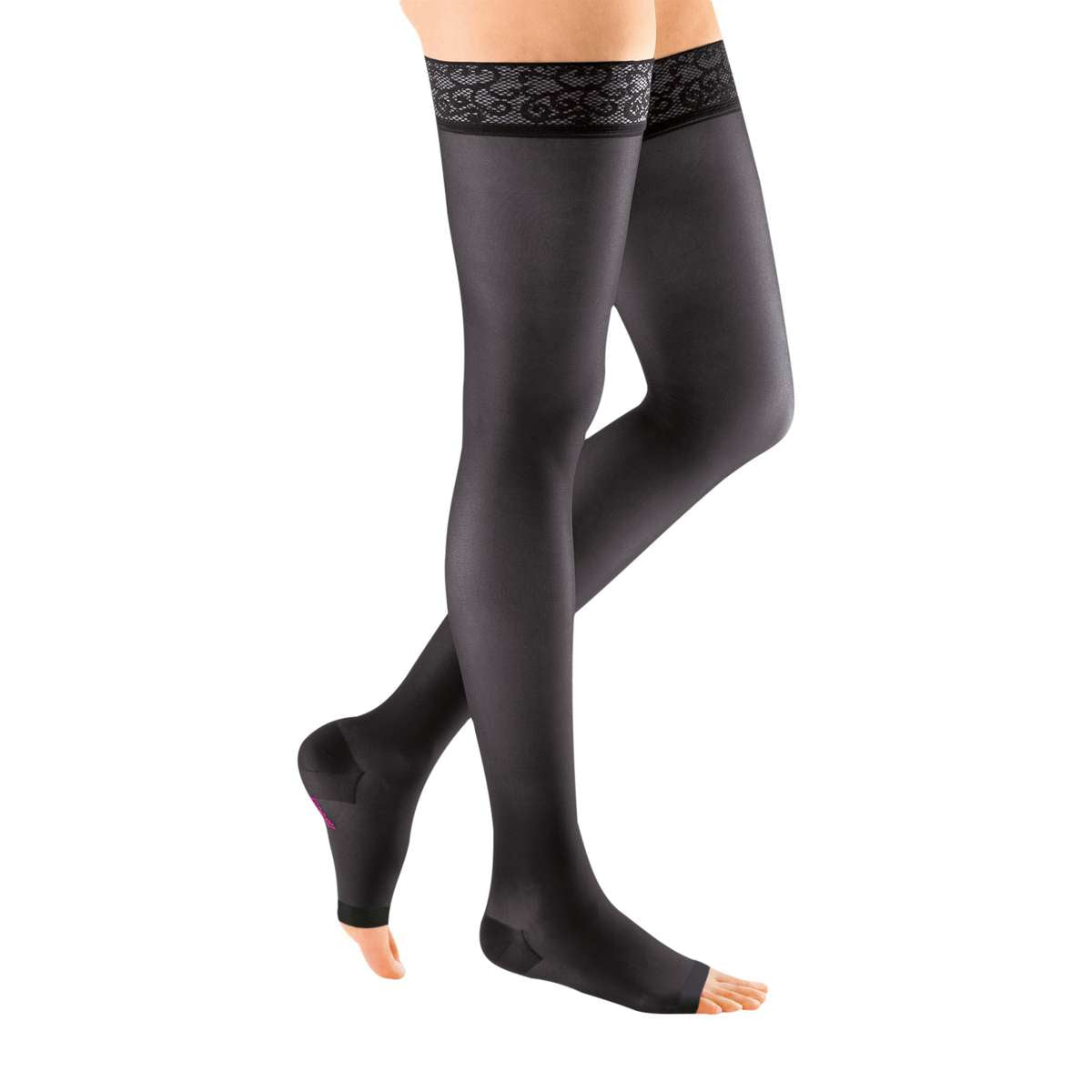 mediven sheer &amp; soft 30-40 mmHg thigh lace topband open toe standard